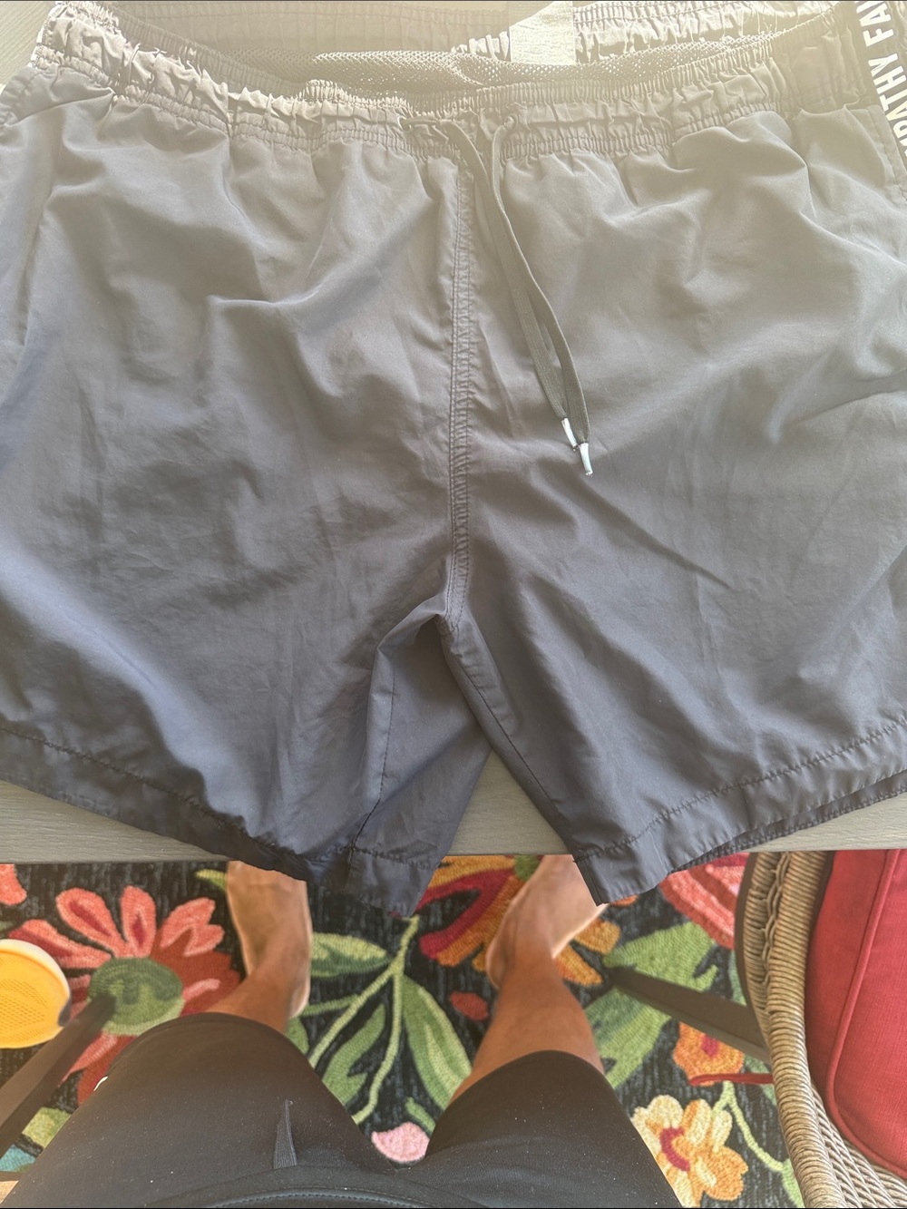 H&M Men's Black Swim Trunks with Drawstring